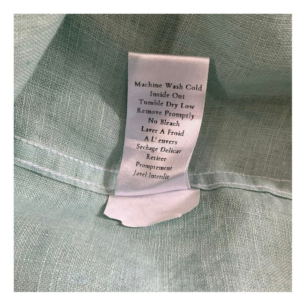 Frank & Eileen Rory Maxi Shirtdress Italian Linen Seafoam Green Size XL - Picture 10 of 11